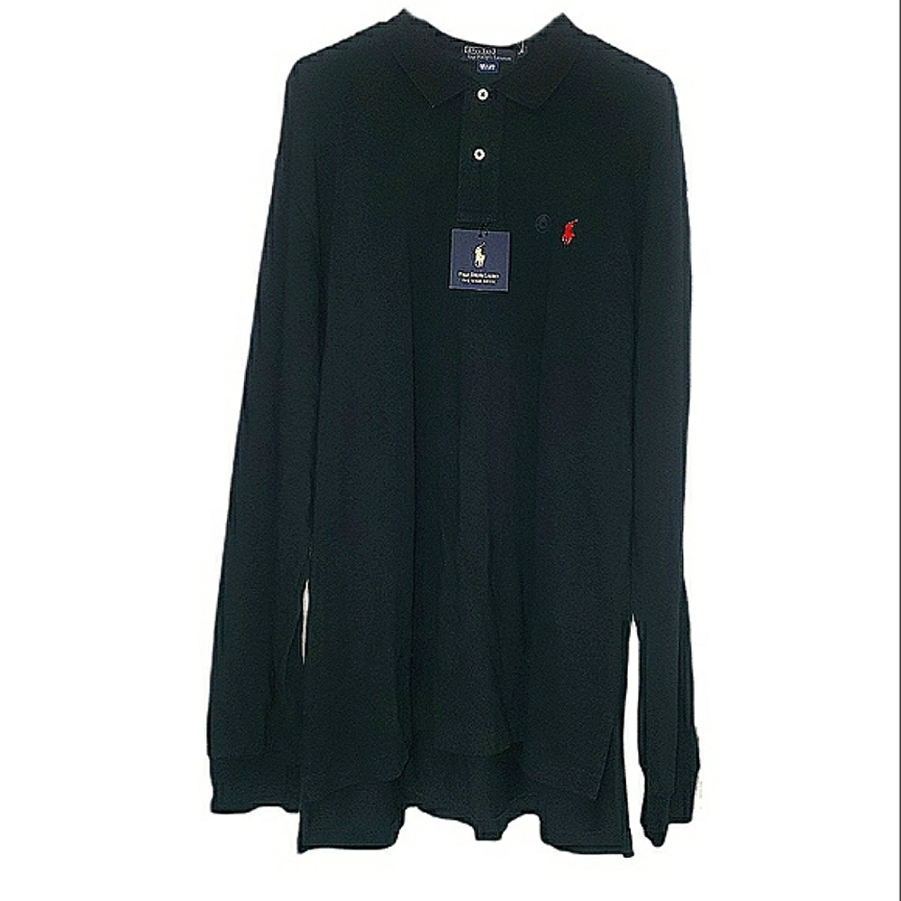 NWT Polo Ralph Lauren The Mesh Shirt Black Thermal Long Sleeve Men's Top